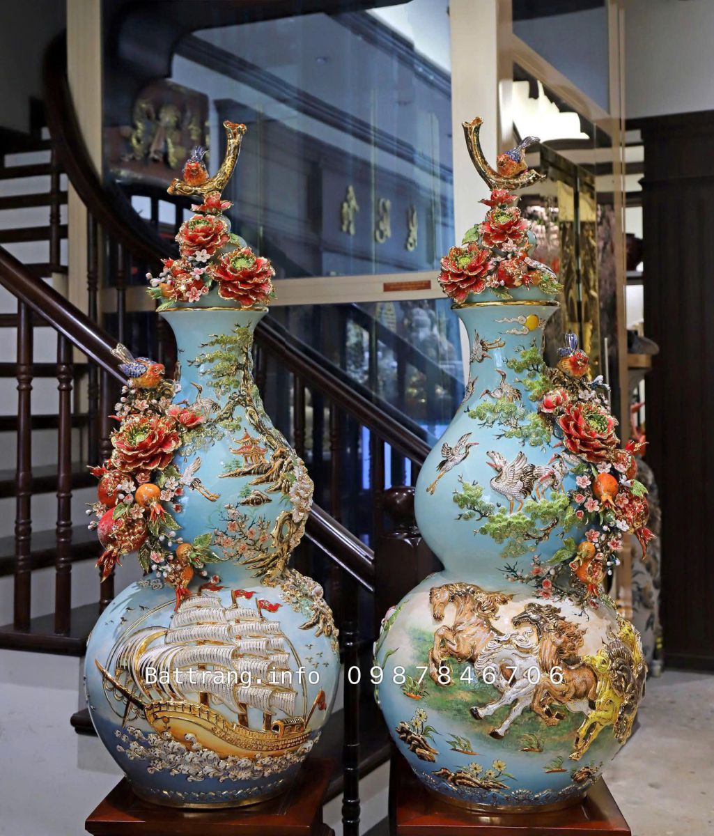 HỒ LÔ THUYỀN NGỰA MÀU 3D VẼ VÀNG