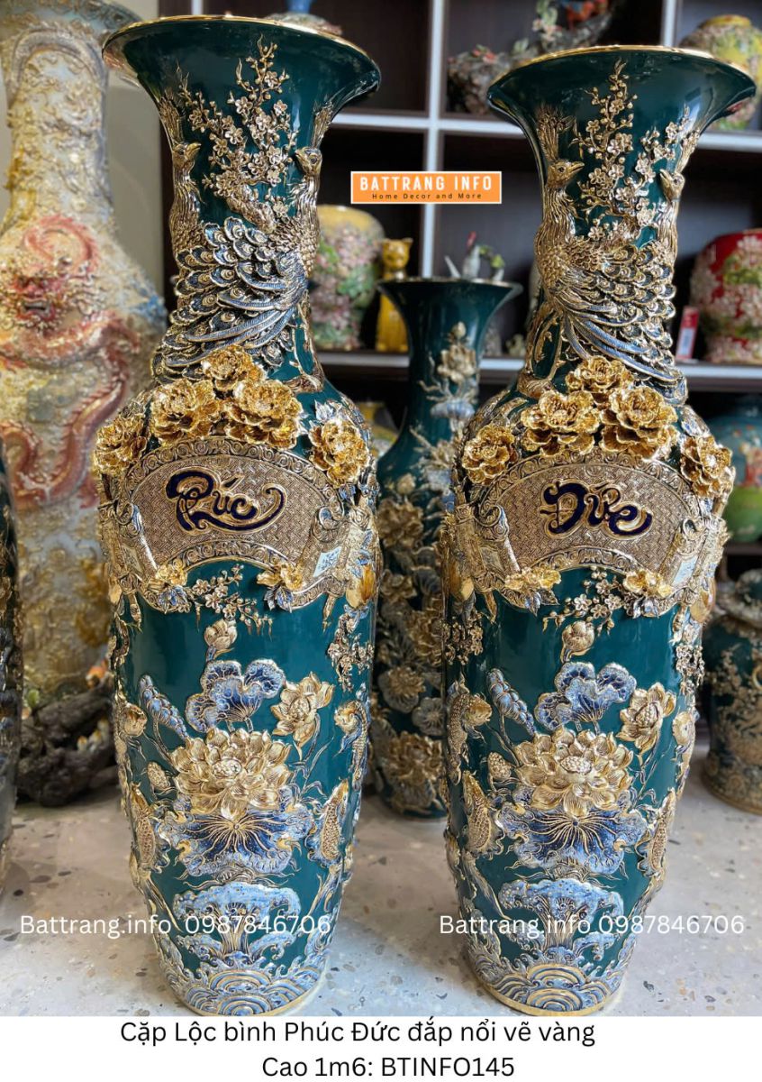 LỘC BÌNH PHÚC ĐỨC ĐẮP NỔI VẼ VÀNG 1M6
