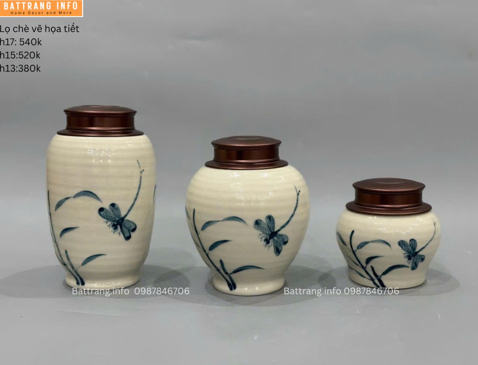 LỌ CHÈ VẼ HOẠ TIẾT CHUỒN