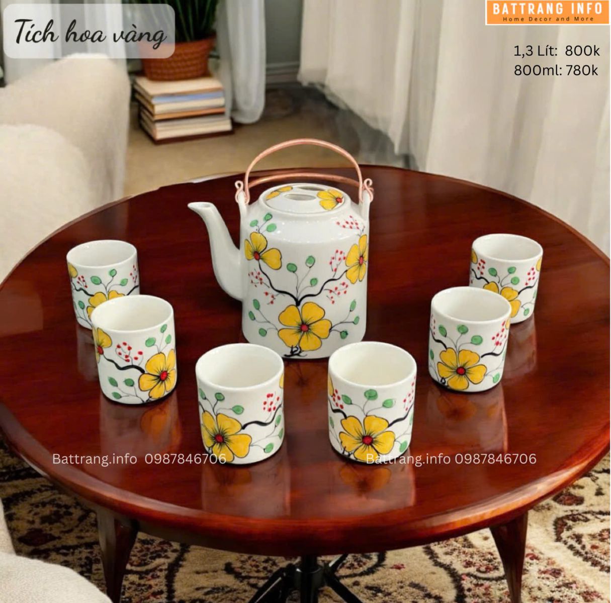 BỘ ẤM TÍCH HOA VÀNG