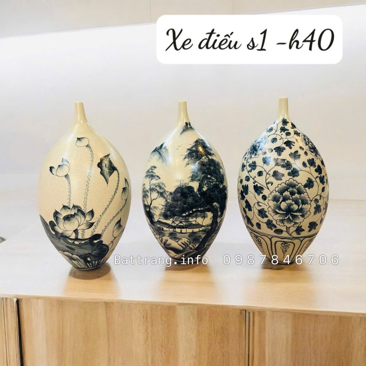 LỌ HOA XE ĐIẾU H40 S1