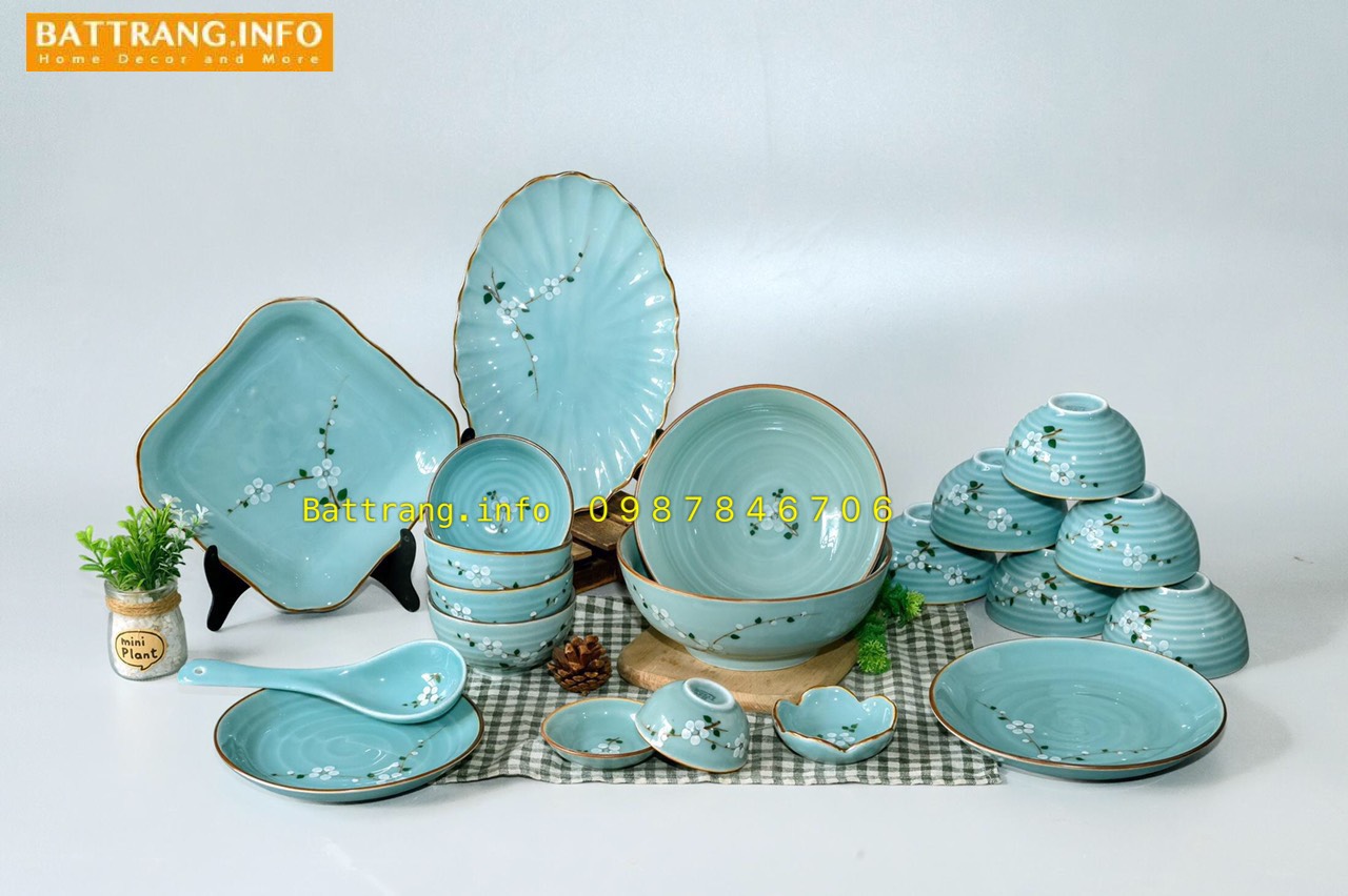 Bộ đồ ăn gốm sứ Bát Tràng