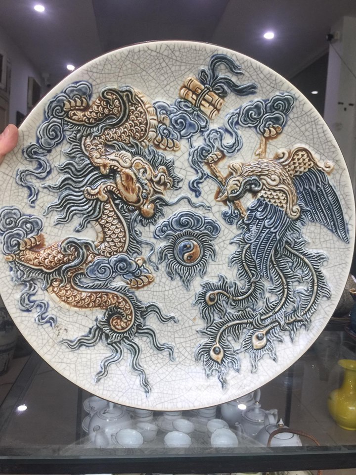 Mâm bồng men rạn 