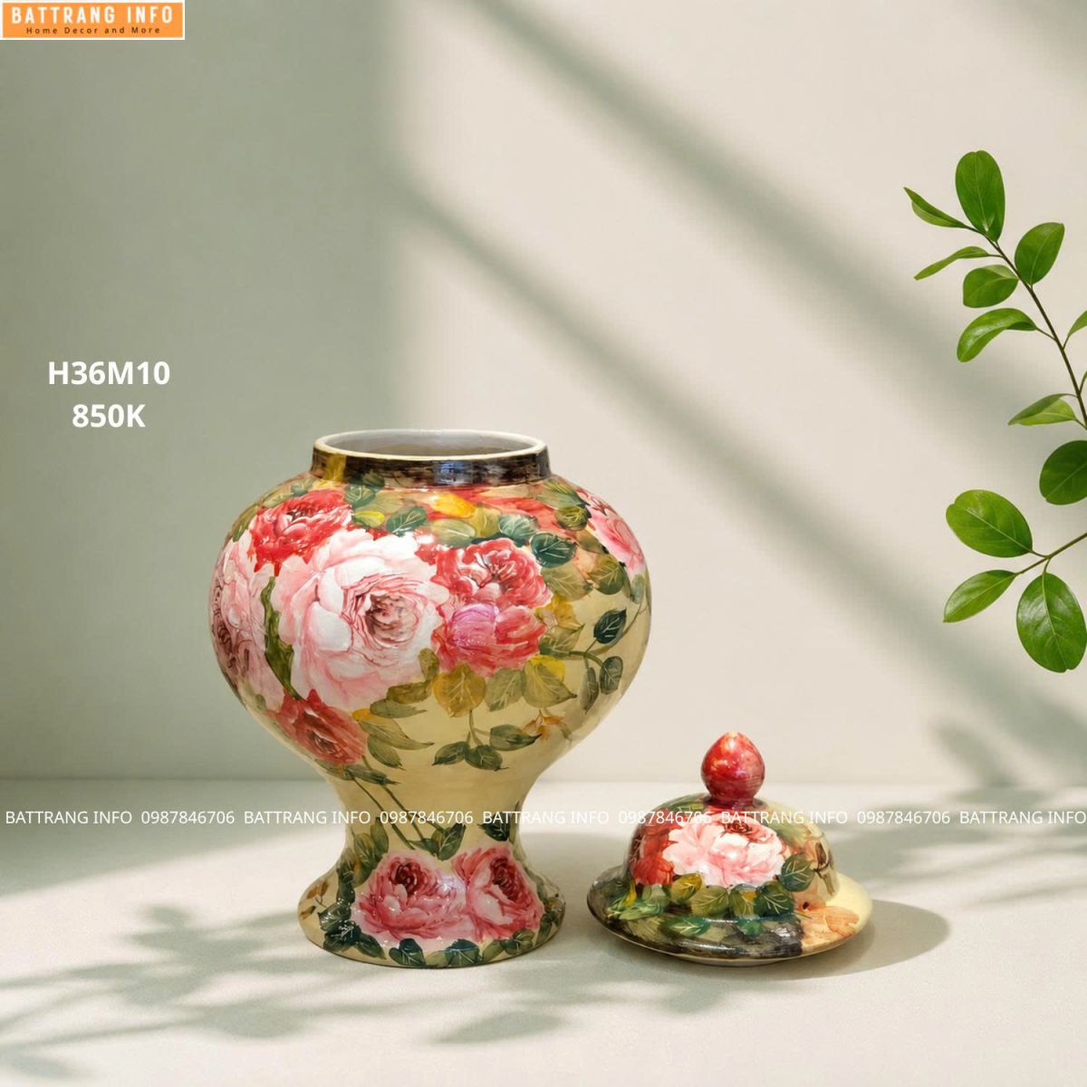 Lọ Hoa Vẽ Tay Cao Cấp Bát Tràng 2