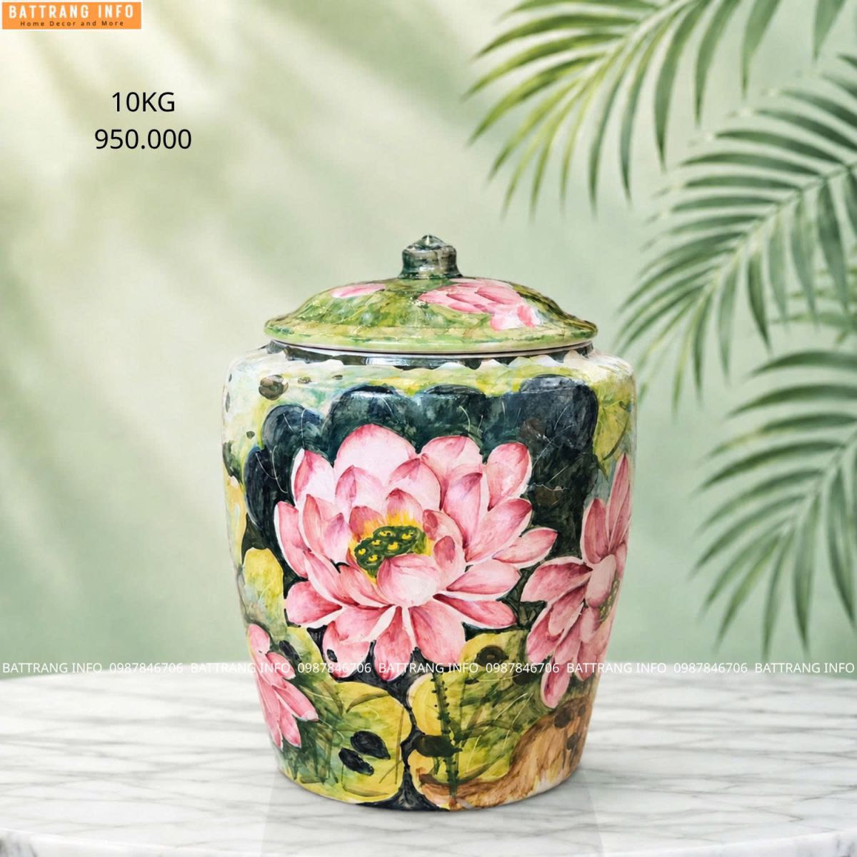 Hũ gạo Bát Tràng cao cấp 10kg