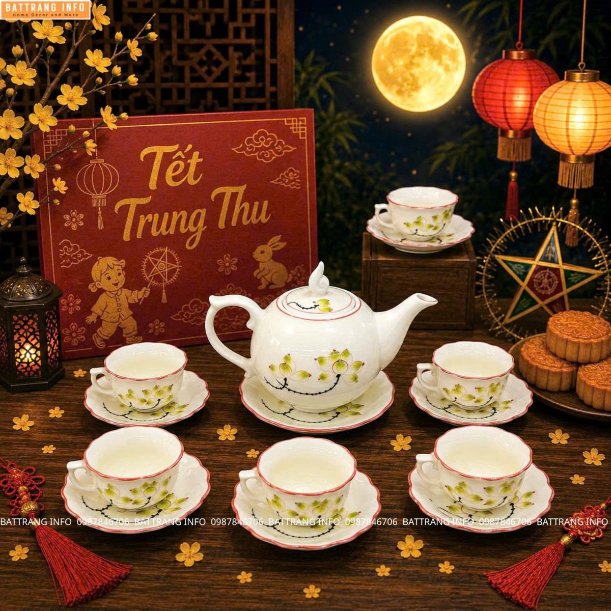 Mua ấm chén quà tặng Tết Trung Thu cao cấp Bát Tràng ở đâu Hà Nội?