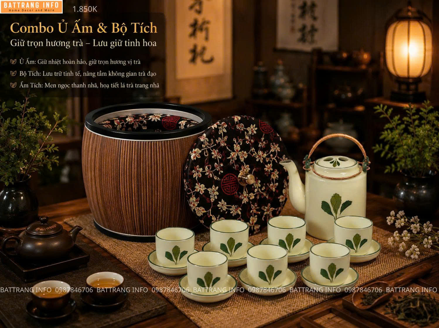 Combo Ủ Ấm và Bộ Tích Cao Cấp Bát Tràng