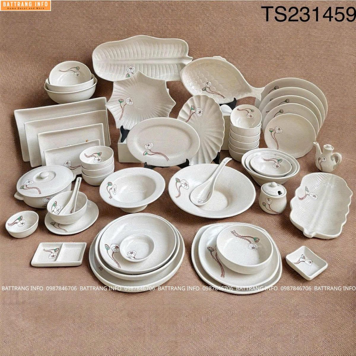 Mua bộ đồ ăn Tuyết Liên Hoa cao cấp Bát Tràng ở đâu? Địa chỉ uy tín, chất lượng