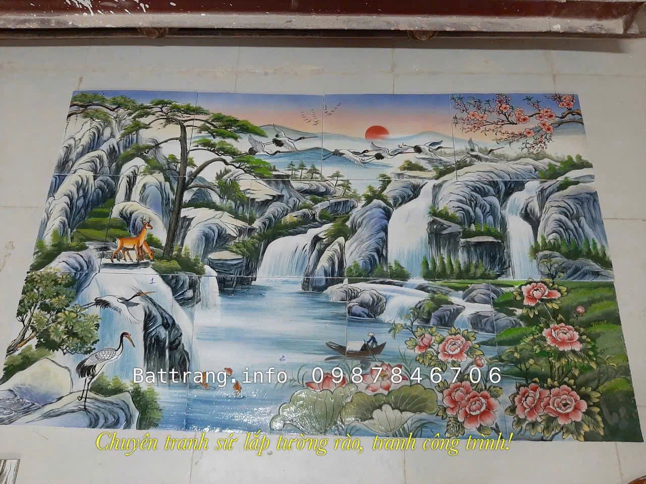 Tranh Gốm Ghép Mảnh Trang Trí Sân Vườn Gốm Bát Tràng