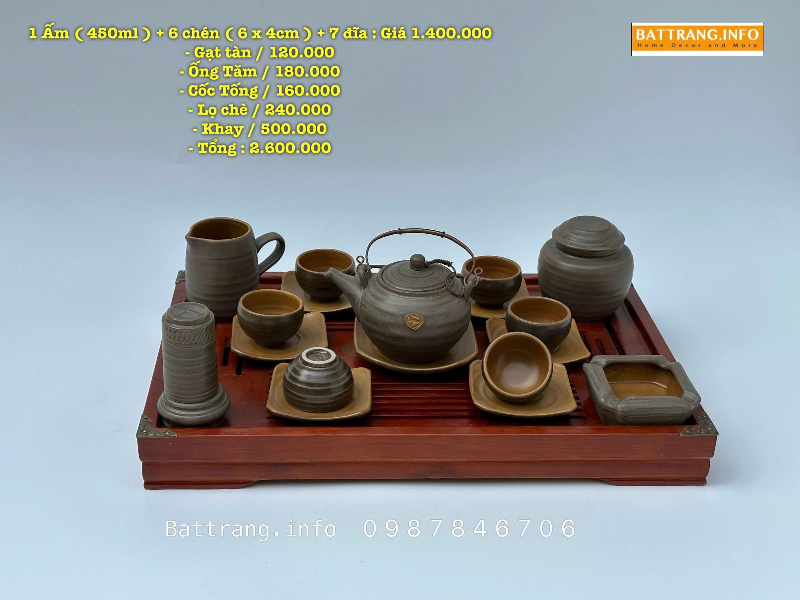 Bộ Ấm Chén Men Hoả Biến Cao Cấp Bát Tràng