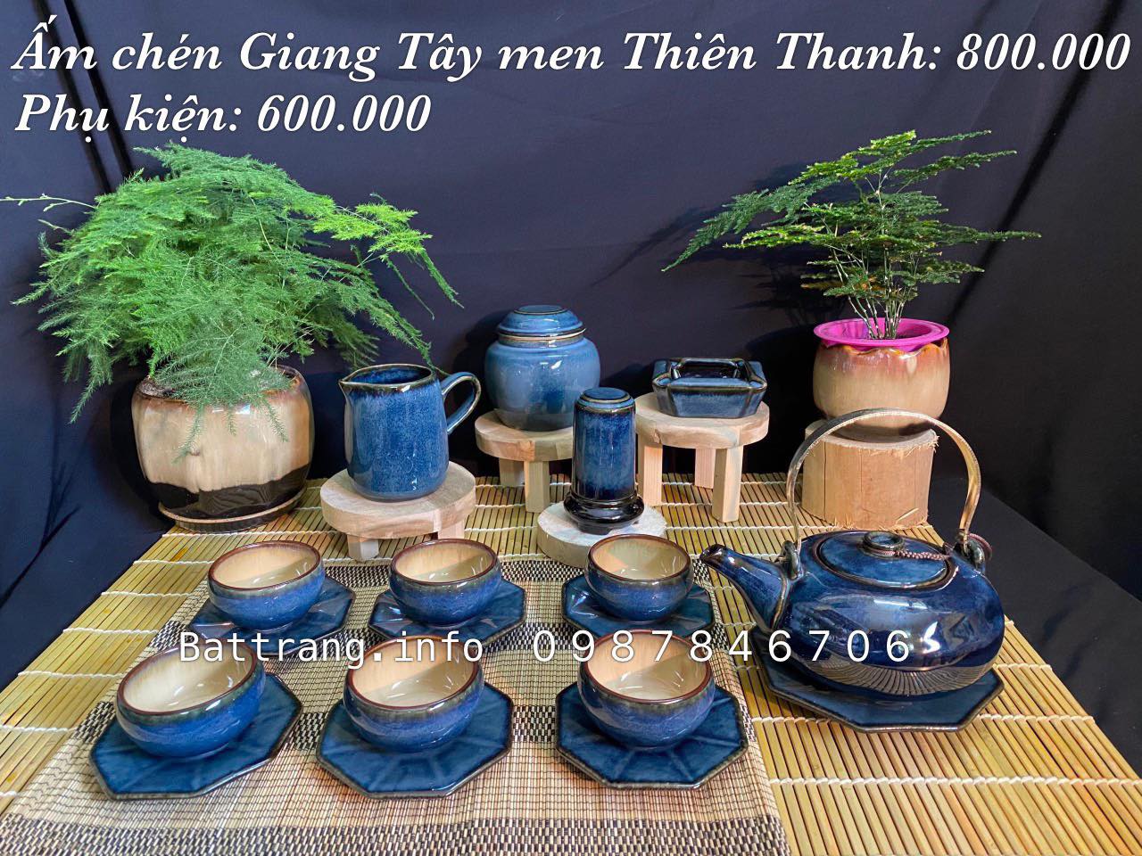 Ấm Chén Giang Tây Men Thiên Thanh