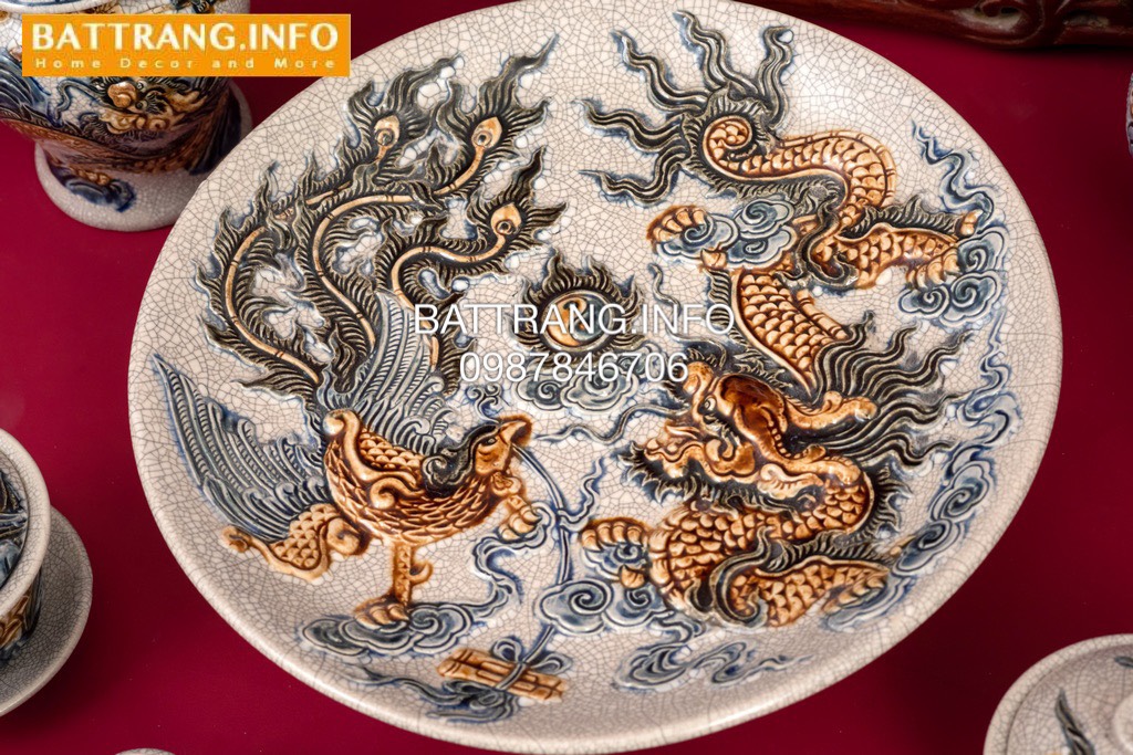 Mâm bồng gốm sứ Bát Tràng