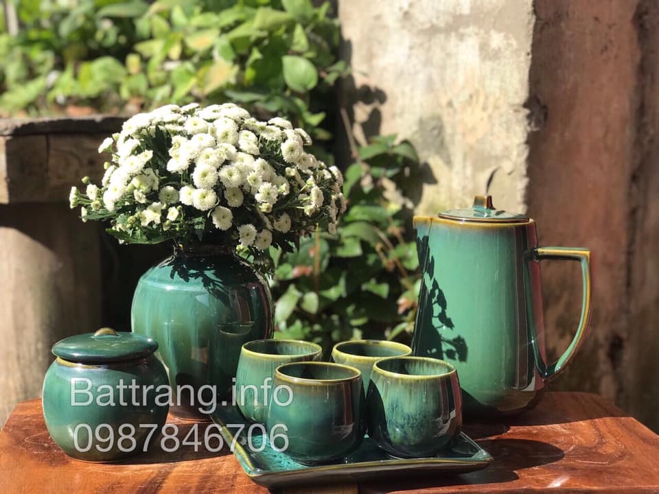 Ấm pha trà gốm sứ Bát Tràng