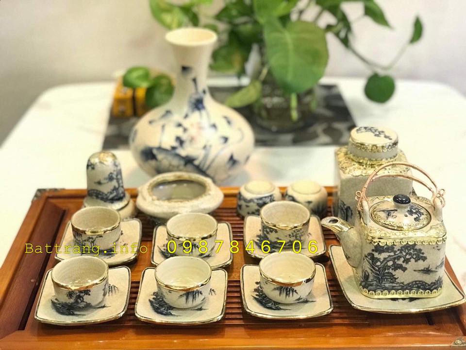 Ấm pha trà gốm sứ Bát Tràng