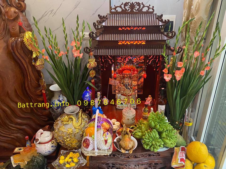 Bộ đồ thờ thần tài gốm sứ Bát Tràng