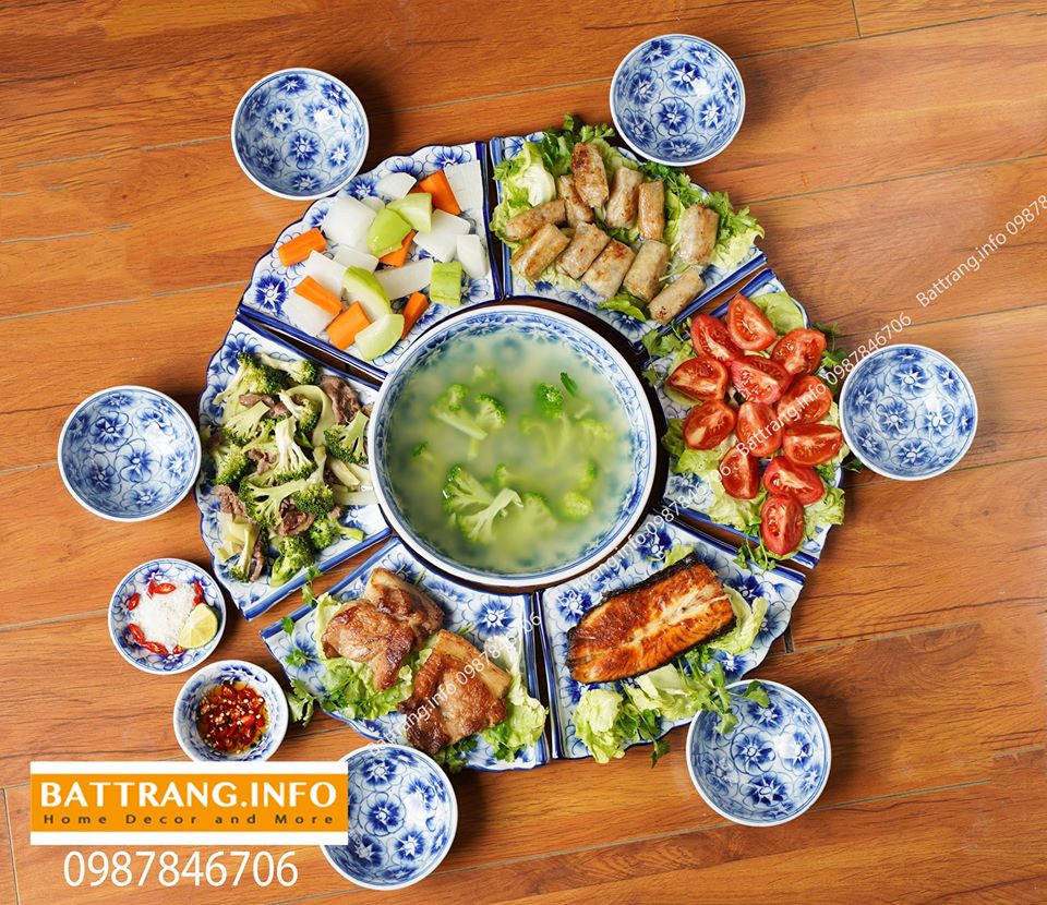 Bát đĩa gốm sứ Bát Tràng