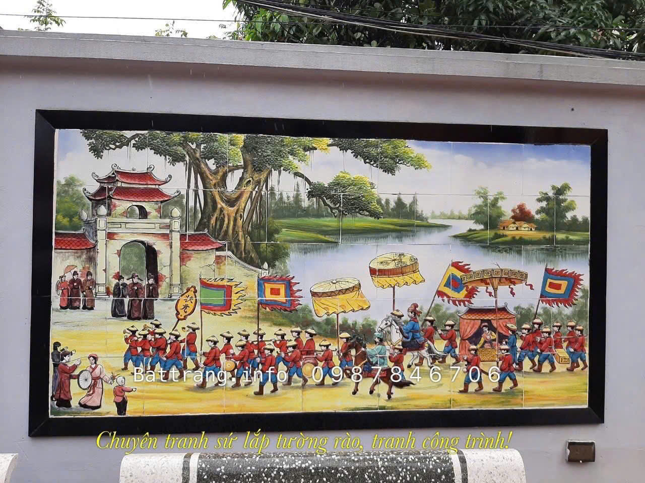 Tranh Gốm Ghép Mảnh Trang Trí Sân Vườn Gốm Bát Tràng