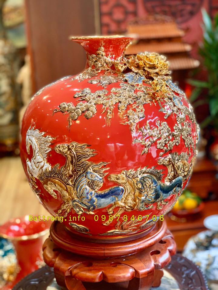Bình hút tài lộc gốm sứ Bát Tràng