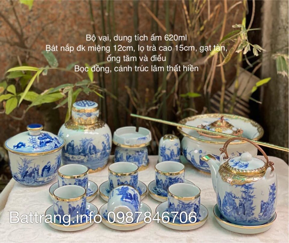 Ấm pha trà gốm sứ Bát Tràng