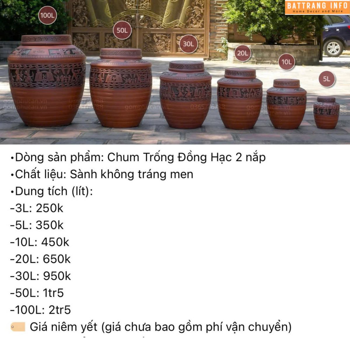CHUM TRỐNG ĐỒNG HẠC 2 NẮP 20 LÍT