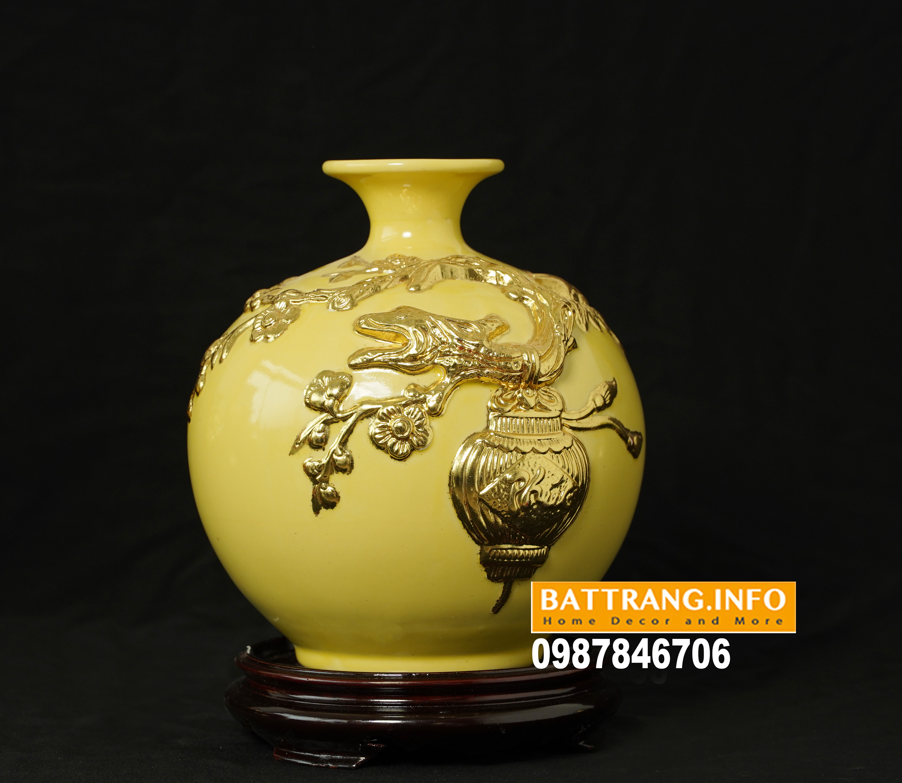 Bình Hút Tài Lộc Phúc Đức Dát Vàng MiNi Cao 22cm Giá 1.400.000vnđ