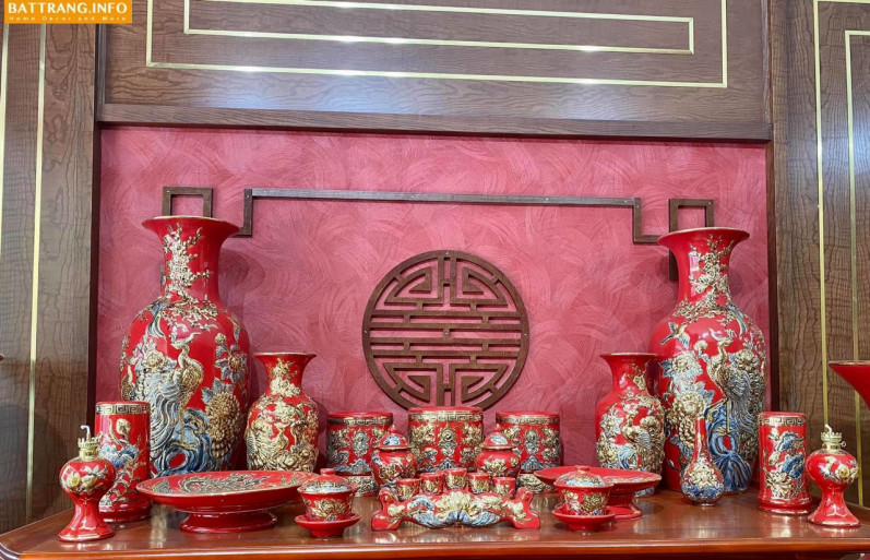 Bộ đồ thờ gốm sứ Bát Tràng