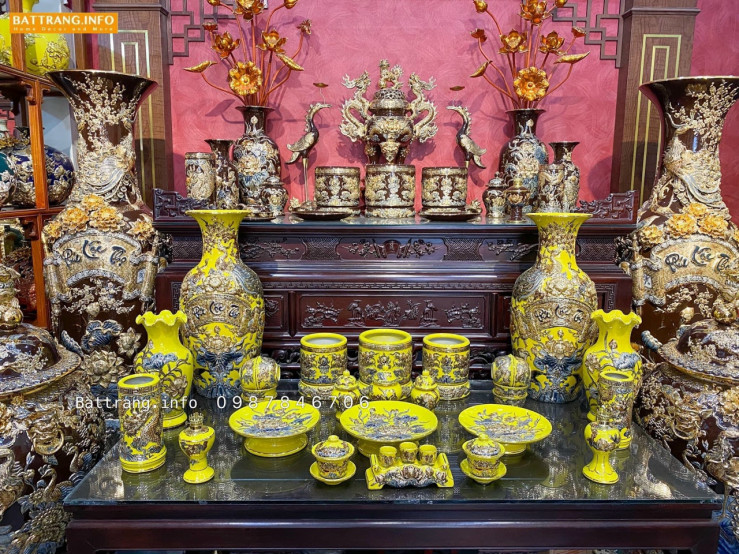 Bộ đồ thờ gốm sứ Bát Tràng