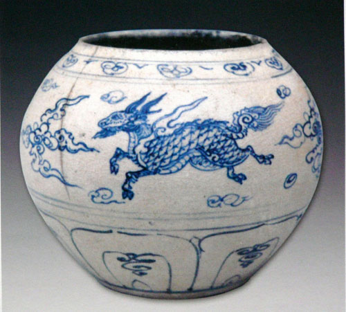 vẽ kỳ lân lên gốm