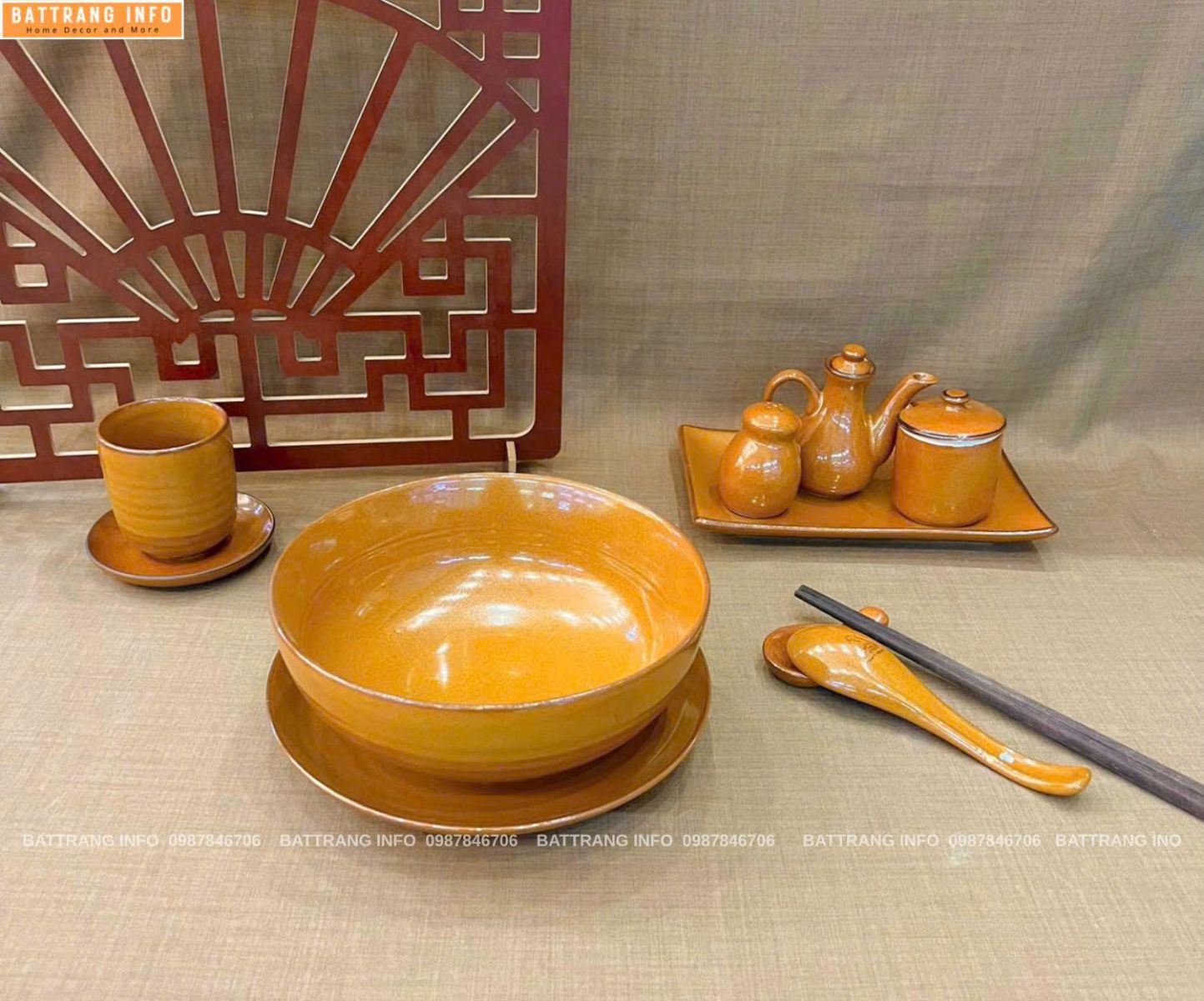 Tô Phở Gốm Sứ Bát Tràng Cao Cấp Kèm Phụ Kiện