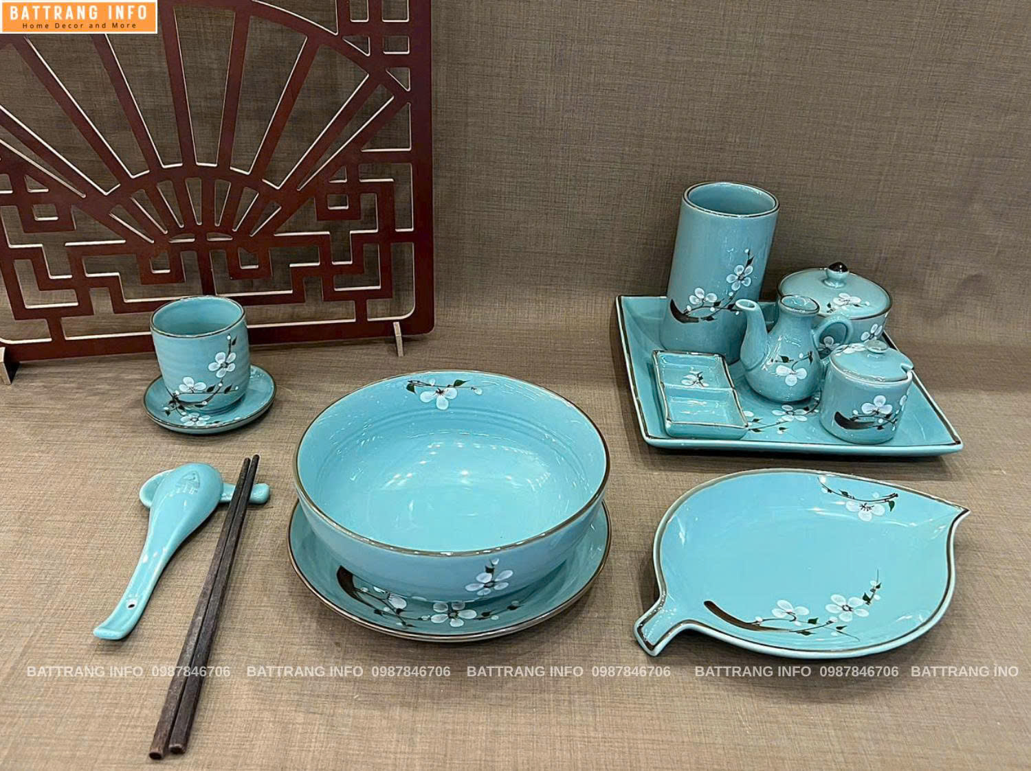 Tô Phở Gốm Sứ Bát Tràng Cao Cấp Kèm Phụ Kiện