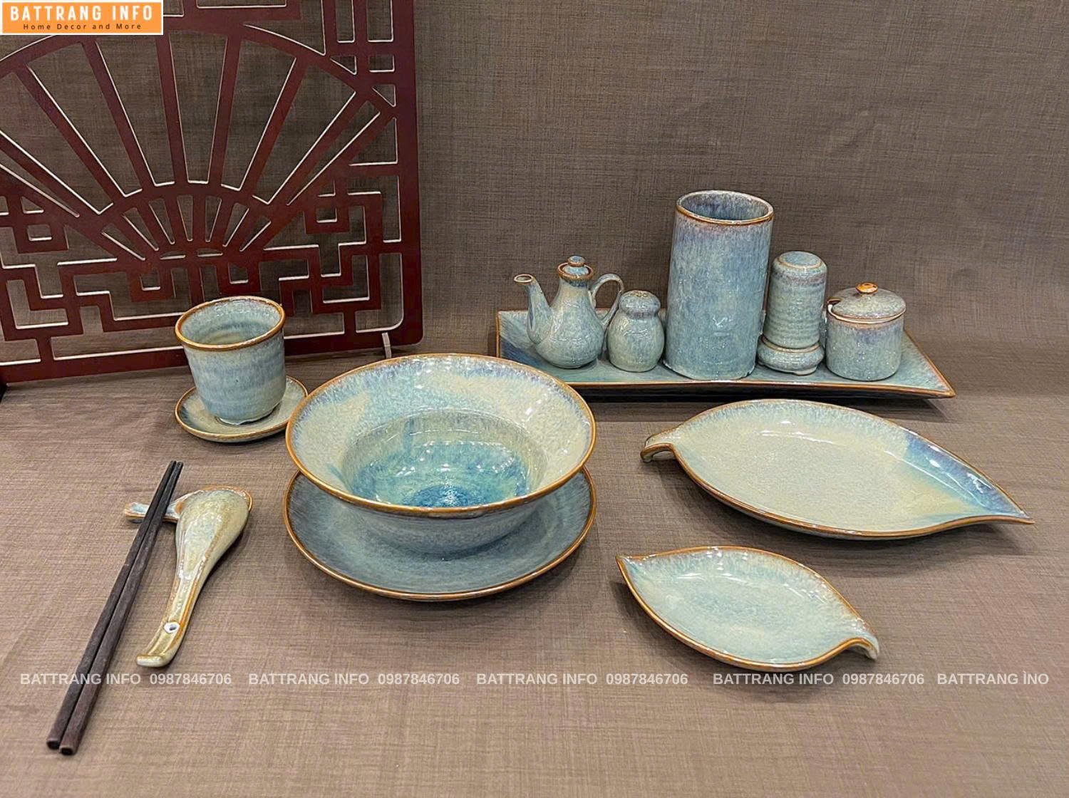 Tô Phở Gốm Sứ Bát Tràng Cao Cấp Kèm Phụ Kiện