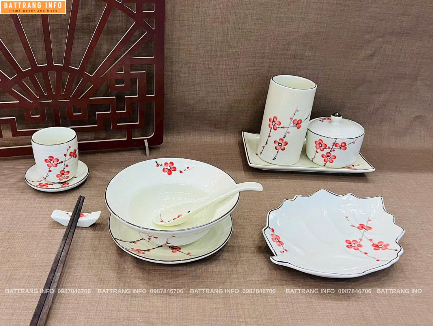 Tô Phở Gốm Sứ Bát Tràng Cao Cấp Kèm Phụ Kiện