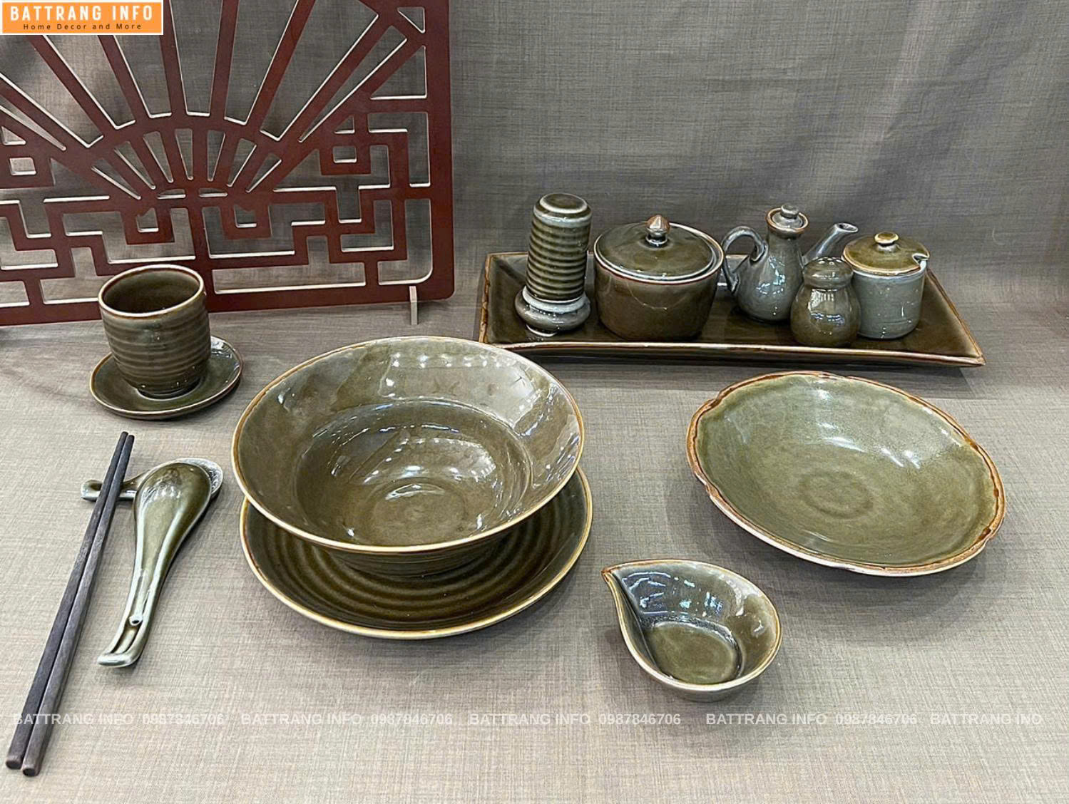 Tô Phở Gốm Sứ Bát Tràng Cao Cấp Kèm Phụ Kiện