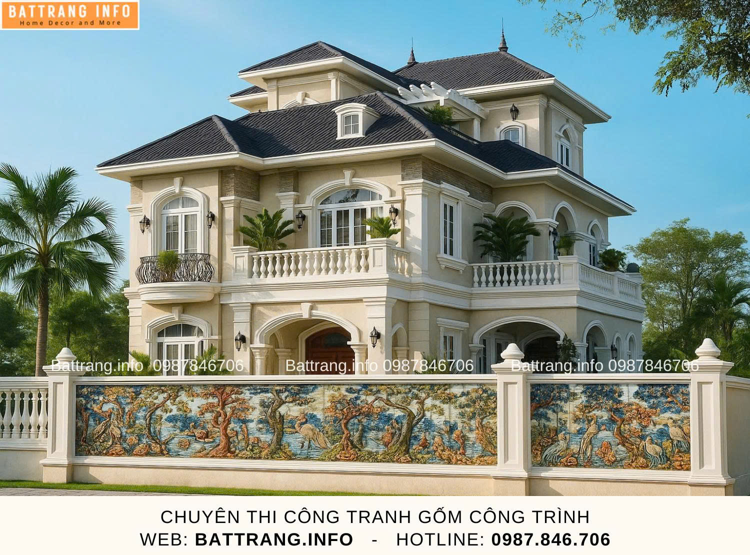 Tranh Gốm Ghép Mảnh Trang Trí Sân Vườn Gốm Bát Tràng – Nét Đẹp Nghệ Thuật Gần Gũi Thiên Nhiên