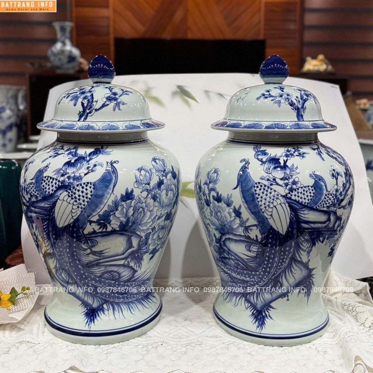 Choé Men Lam Chim Trĩ Hoa Mẫu Đơn 40 Lít