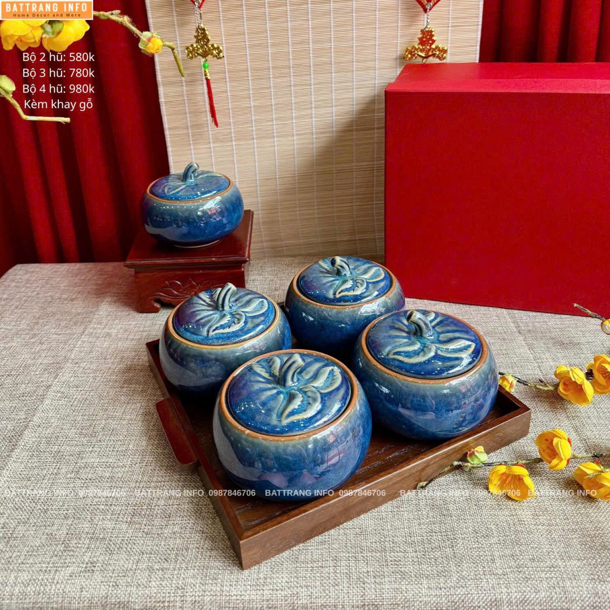 Hũ mứt quả bí gốm Bát Tràng