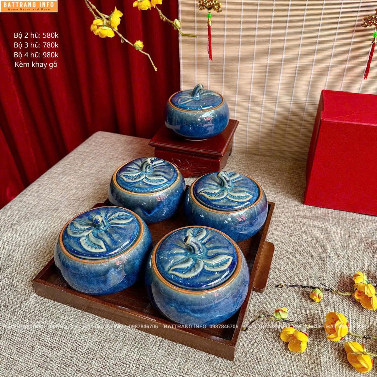 Hũ mứt quả bí gốm Bát Tràng – Điểm nhấn siêu xinh cho khay bánh mứt kẹo ngày Tết