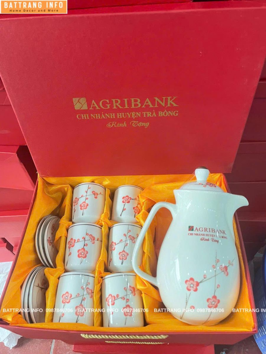 Bộ Bình Nước Cao 1.5 Lít Vẽ Tay Cao Cấp Bát Tràng