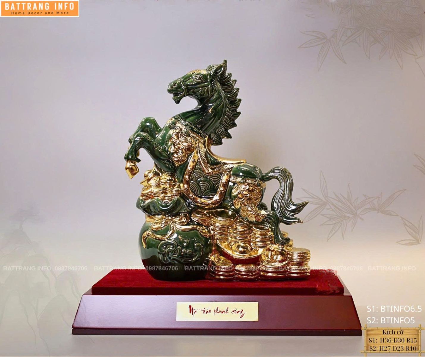 Linh Vật Năm 2026 Sứ Bát Tràng Vẽ Vàng 24k