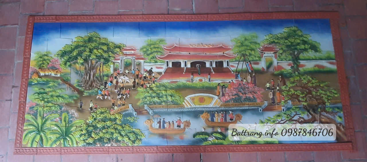 Tranh Gốm Ghép Mảnh Trang Trí Sân Vườn Cao Cấp Bát Tràng