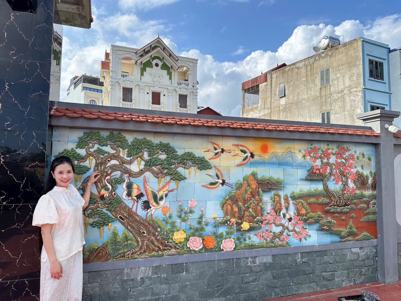 Tranh Gốm Ghép Mảnh Trang Trí Sân Vườn Cao Cấp Bát Tràng