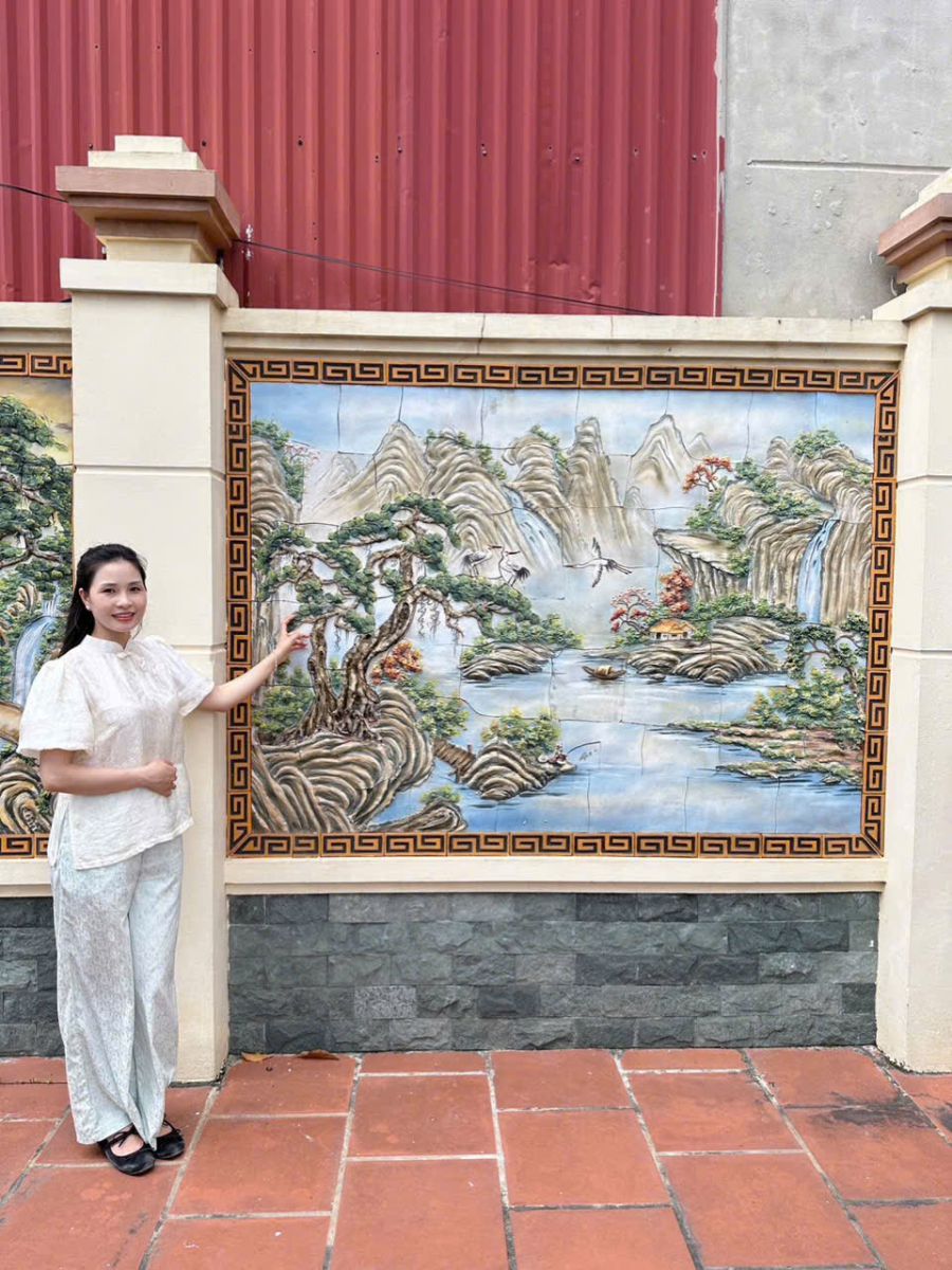 Tranh Gốm Ghép Mảnh Trang Trí Sân Vườn Cao Cấp Bát Tràng