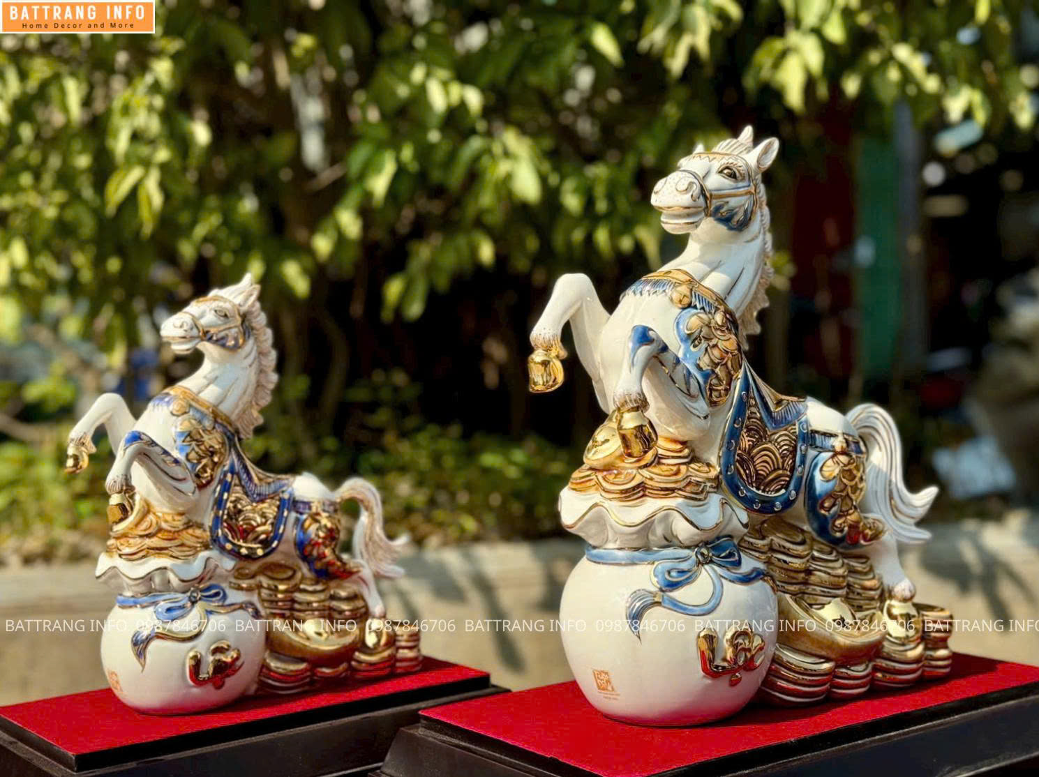 Linh Vật Năm 2026 Sứ Bát Tràng Vẽ Vàng 24k – H36