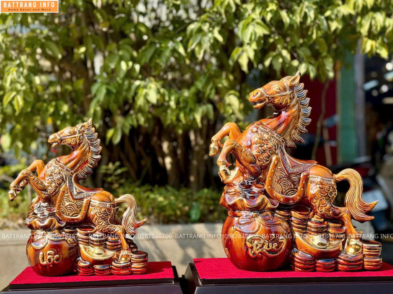 Linh Vật Năm 2026 Sứ Bát Tràng Vẽ Vàng 24k – H36