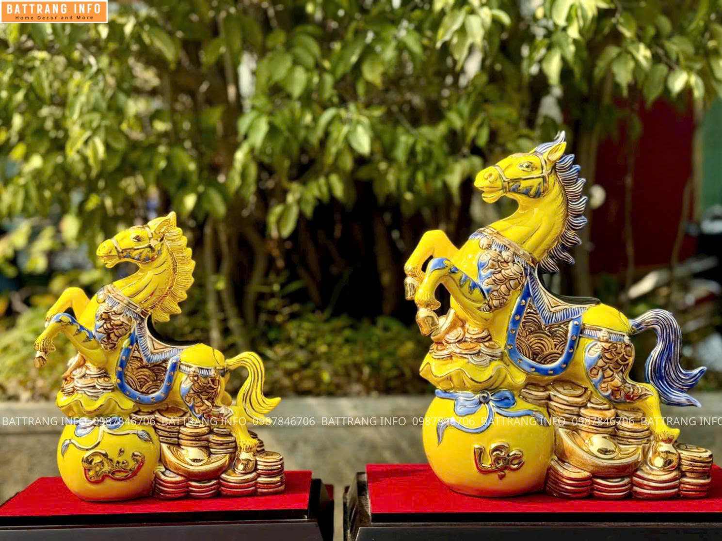 Linh Vật Năm 2026 Sứ Bát Tràng Vẽ Vàng 24k – H36