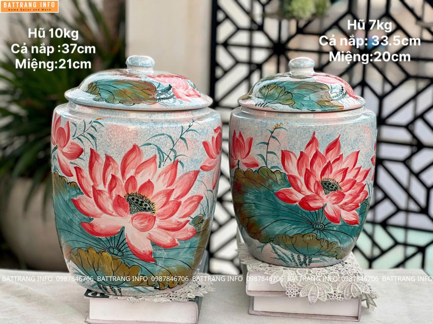 Hũ gạo Bát Tràng cao cấp – 10kg