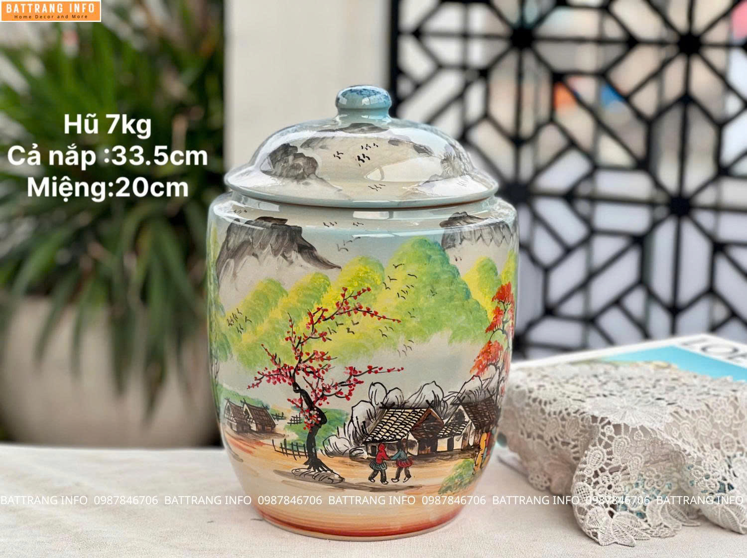 Hũ gạo Bát Tràng cao cấp – 7kg
