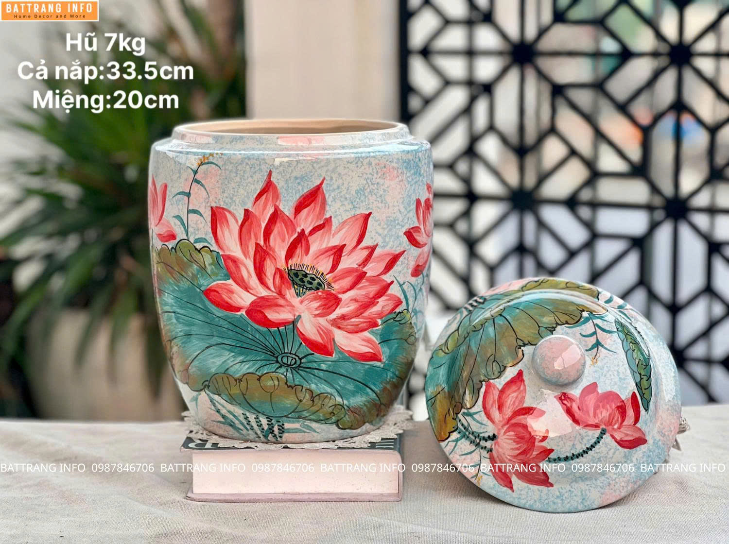 Hũ gạo Bát Tràng cao cấp – 7kg