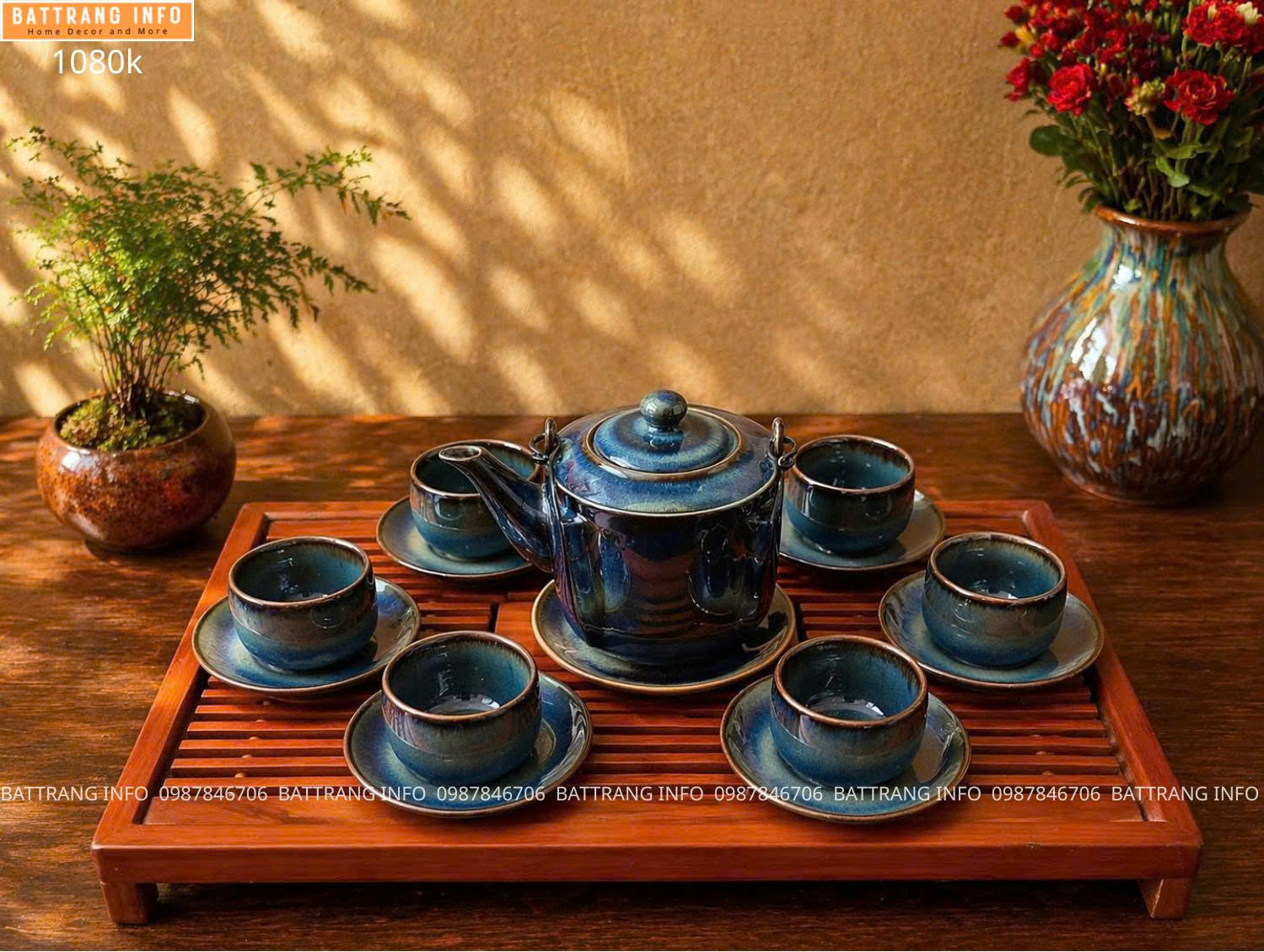 Ấm Chén Men Hoả Biến Cao Cấp Bát Tràng