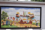 Tranh Gốm Ghép Mảnh Trang Trí Sân Vườn Gốm Bát Tràng
